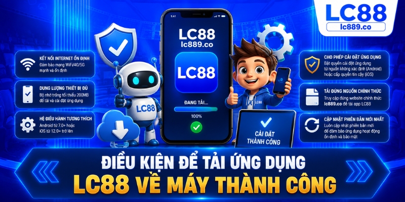Điều kiện để tải ứng dụng LC88 về máy thành công